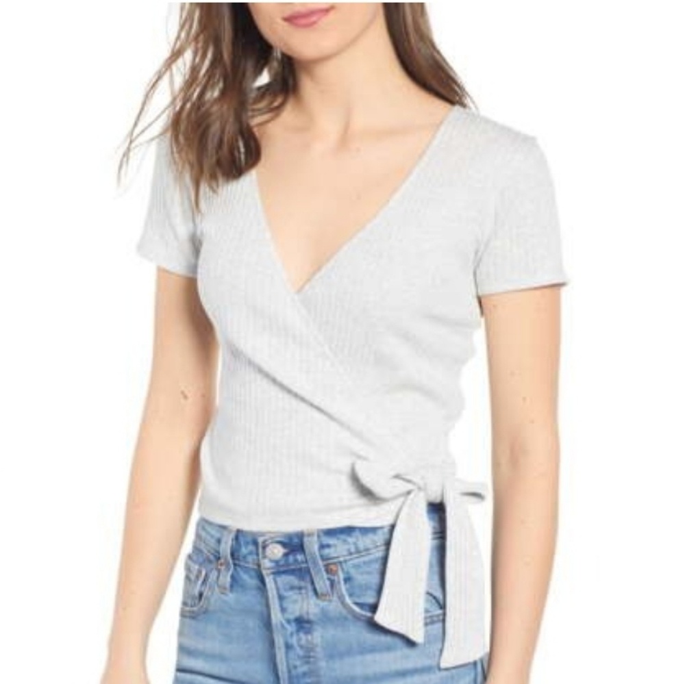BP. Ribbed Wrap Tee
. Size 2X Color GREY